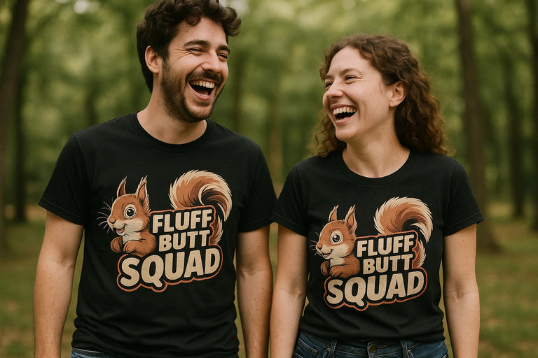 Person wearing the black squirrel tee graphic tee - 