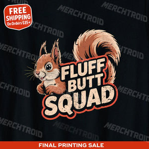 "Fluff Butt Squad" squirrel tee - product photo 10