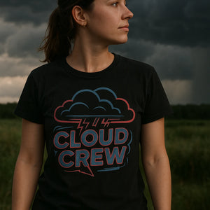 "Cloud Crew" black storms t shirt - a birthday gift for storms lover