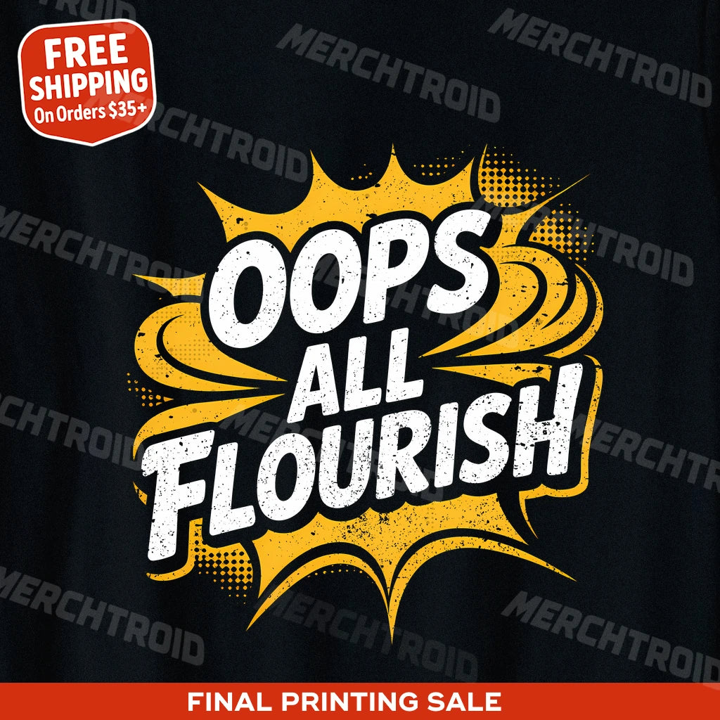"Oops All Flourish" calligraphy tees - product photo 9