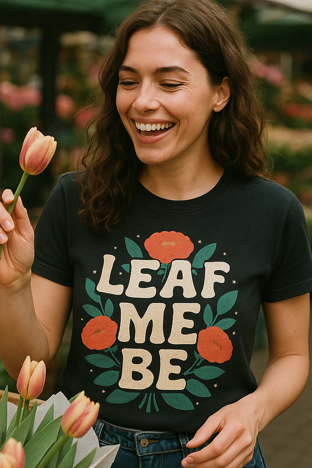 "Leaf Me Be" florist shirts - product photo 7