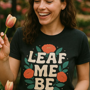"Leaf Me Be" florist shirts - product photo 7