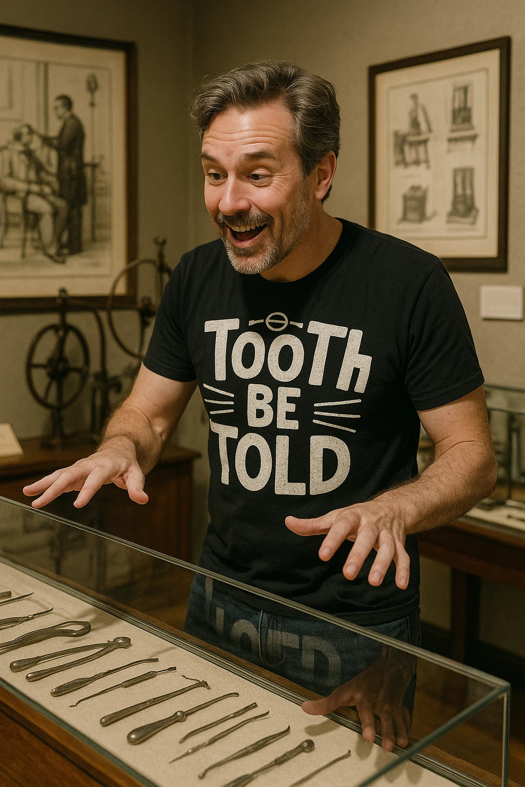 "Tooth Be Told" black dentist t shirt - also one of the best christmas gifts for dentists