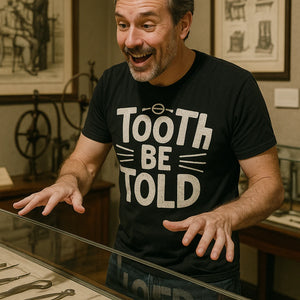 "Tooth Be Told" black dentist t shirt - also one of the best christmas gifts for dentists