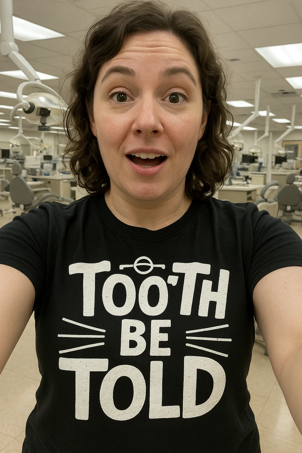 "Tooth Be Told" black dentist t shirt - also a dentist appreciation day gift ideas