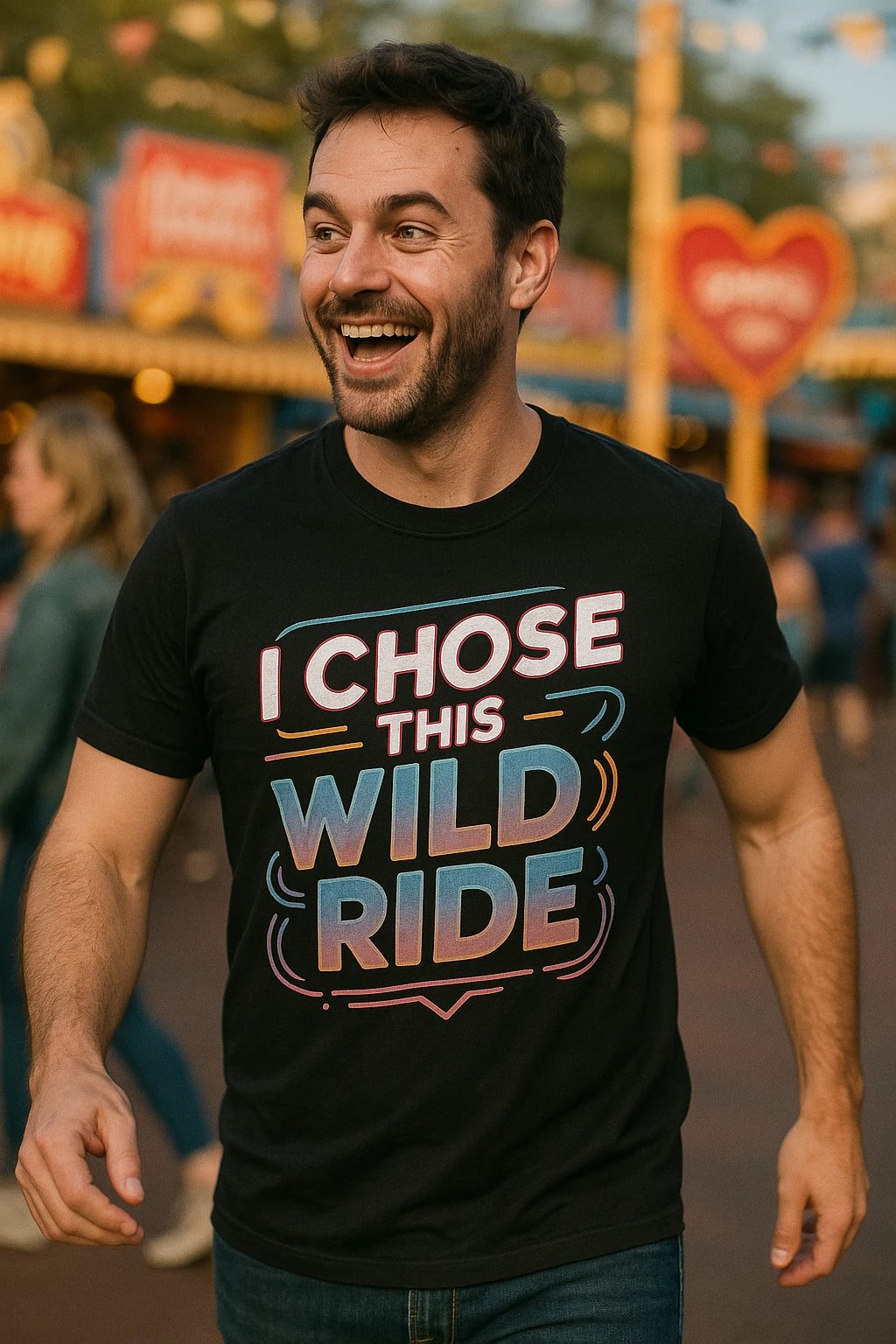 "I Chose This Wild Ride" black relationships t shirt - a birthday gift for relationships lover