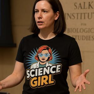 "Science Girl" black scientist t shirt - also one of the presents for computer scientists