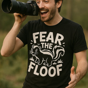"Fear the Floof" black skunks t shirt - a birthday gift for skunks lover