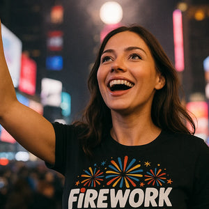 "Firework Vibes" new years tee shirts - product photo 7