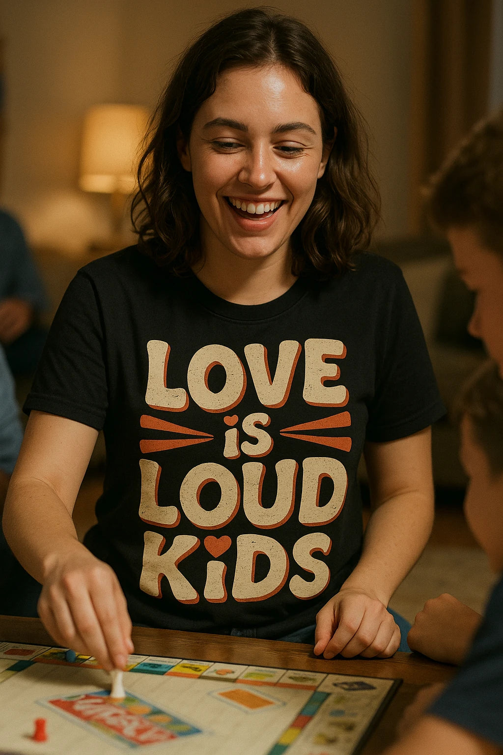 "Love Is Loud Kids" black family life t shirt - a birthday gift for family life lover