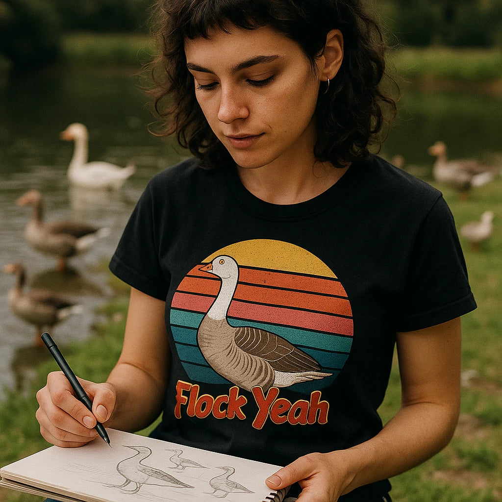 "Flock Yeah" geese t shirt - product photo 8
