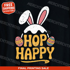 "Hop Happy" easter tee shirts for adults - product photo 9