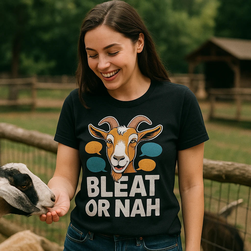 "Bleat Or Nah" easily distracted by goats t shirt - product photo 7