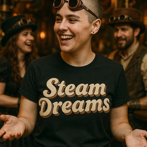 "Steam Dreams" steampunk graphic tee - product photo 8