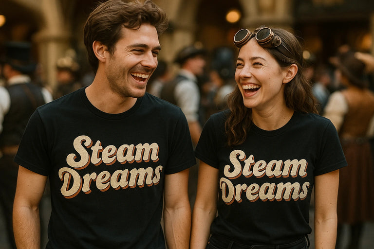 Person wearing the black steampunk graphic tee graphic tee - 