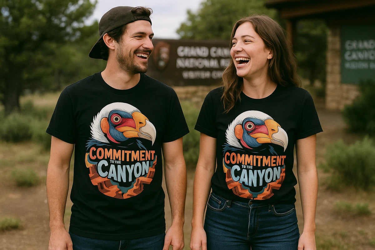 Person wearing the black the grand canyon shirts graphic tee - "Commitment To the Canyon" design