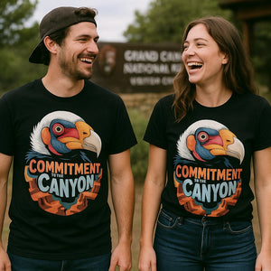 Person wearing the black the grand canyon shirts graphic tee - "Commitment To the Canyon" design