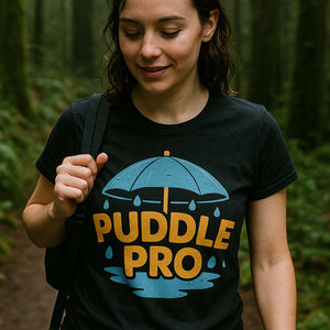 "Puddle Pro" black rain forest shirts - also a it's a terrible day for rain shirt
