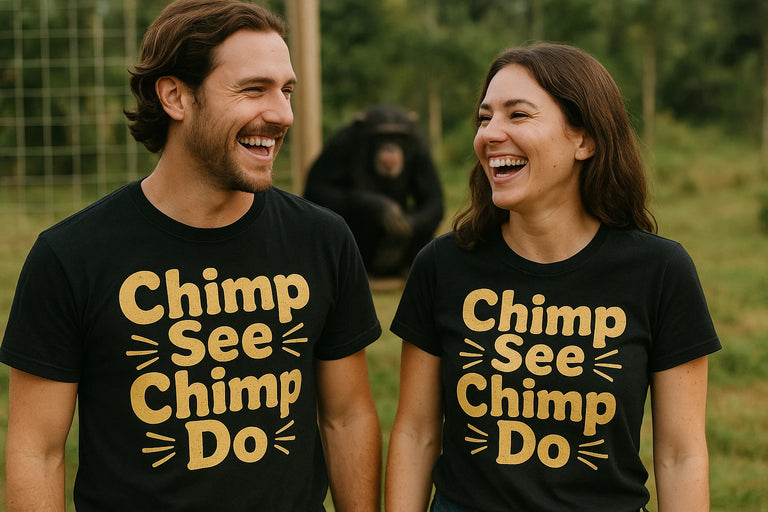 Person wearing the black chimpanzee t shirt graphic tee - 