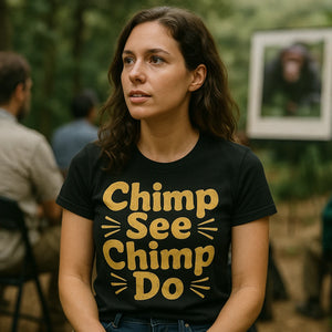 "Chimp See Chimp Do" chimpanzee t shirt - product photo 9