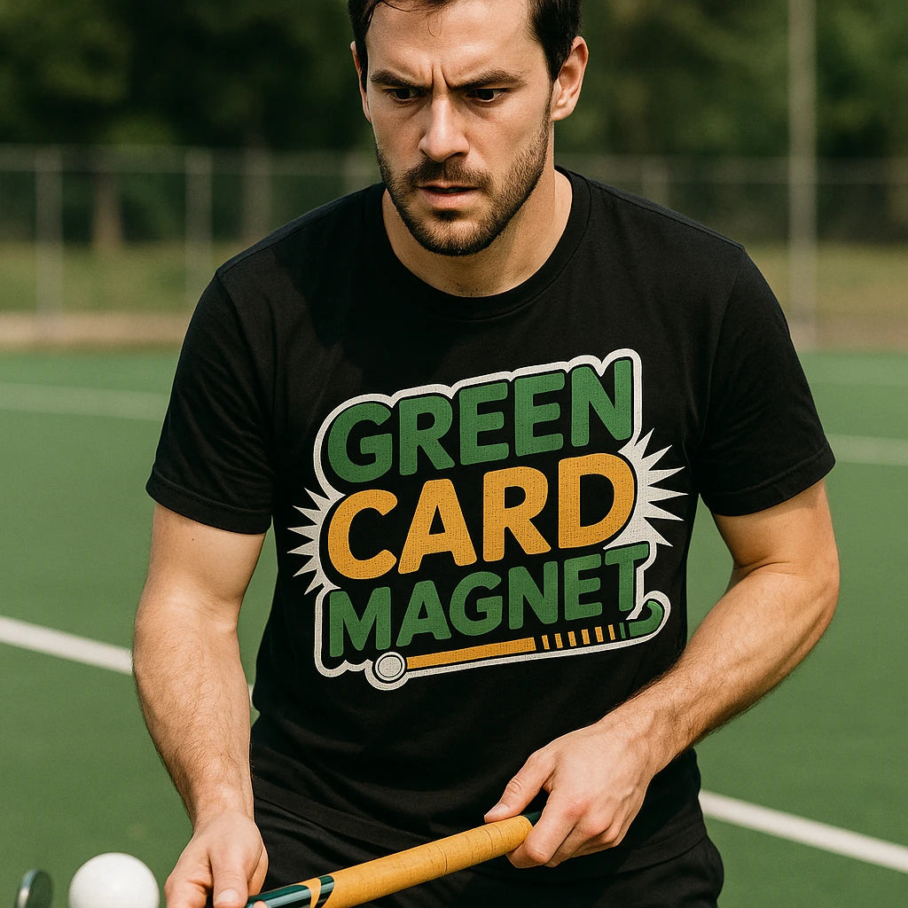 "Green Card Magnet" field hockey t shirt - product photo 8