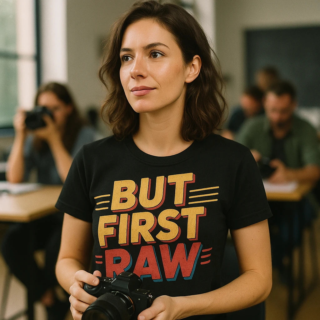 "But First Raw" photography tee - product photo 9