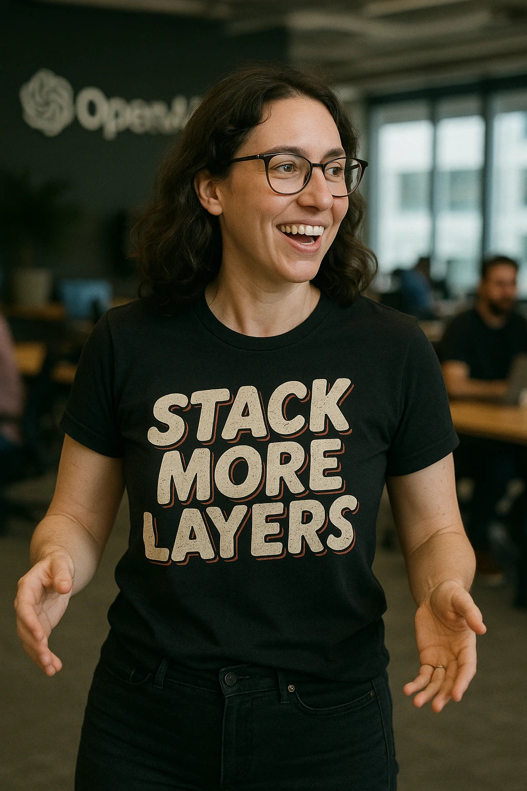 "Stack More Layers" black artificial intelligence t shirt - a birthday gift for artificial intelligence lover