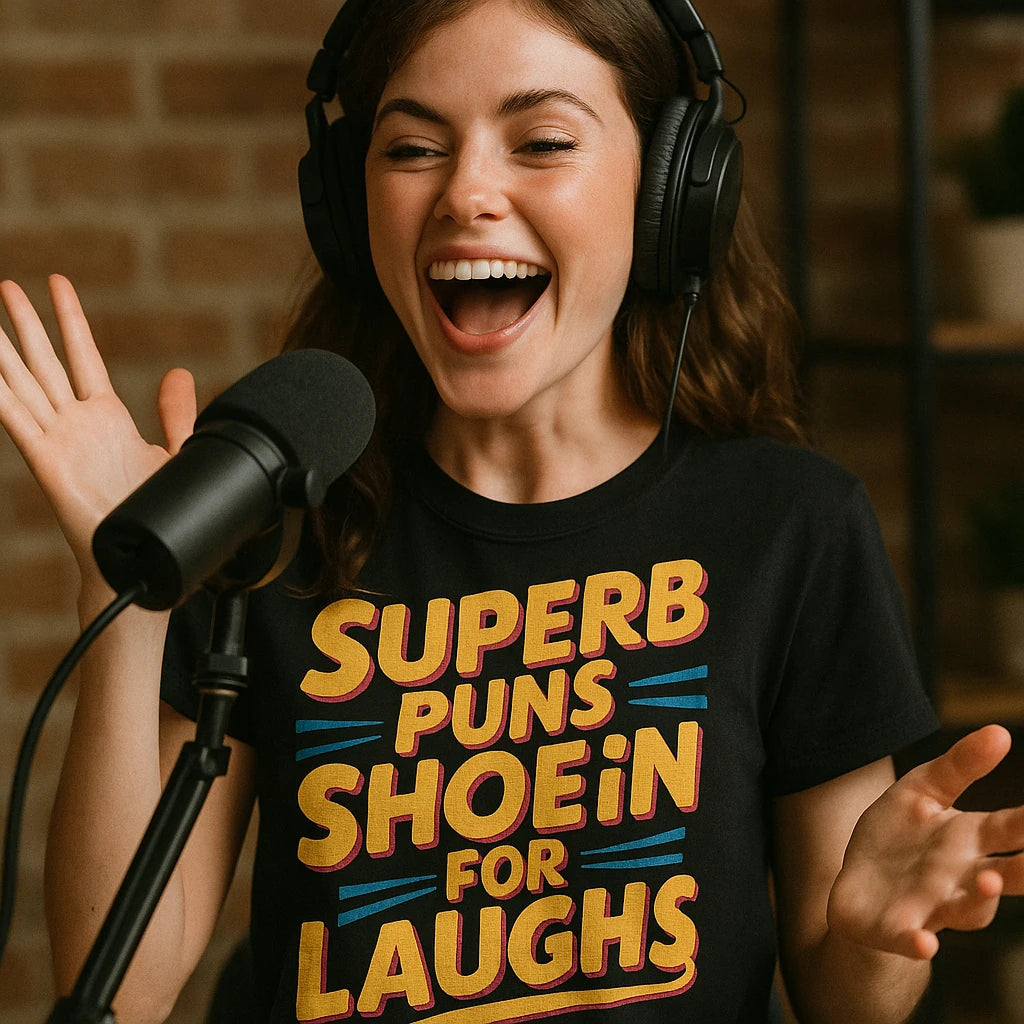 "Superb Puns Shoein for Laughs" comedy t shirt - product photo 8