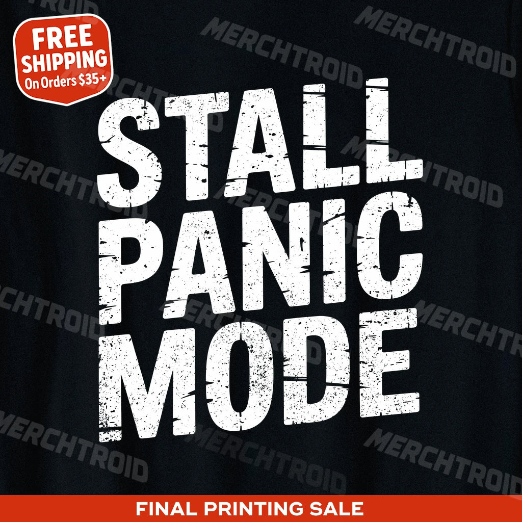 "Stall Panic Mode" black bbq tee, photographed as gifts for bbq enthusiasts