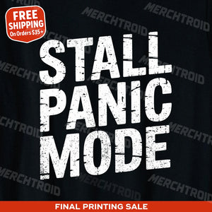 "Stall Panic Mode" black bbq tee, photographed as gifts for bbq enthusiasts