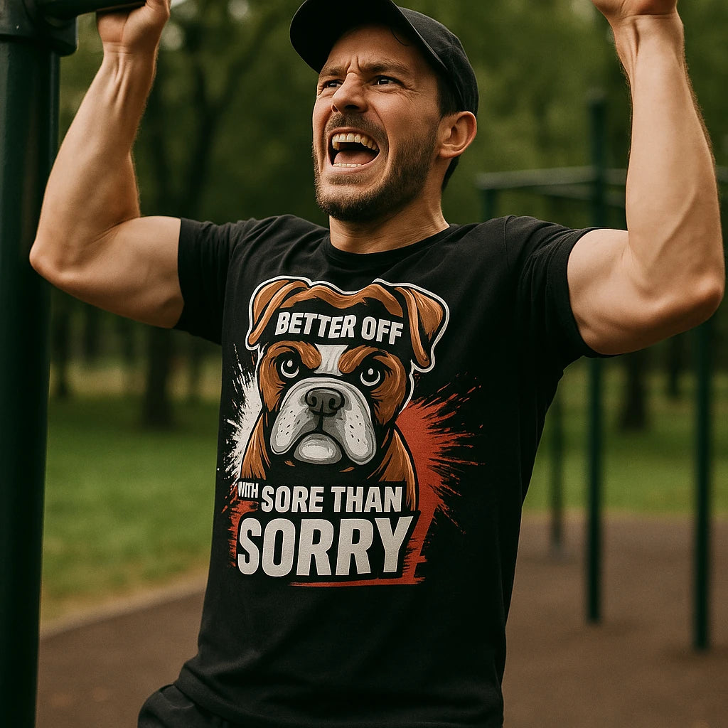 "Better Off With Sore Than Sorry" black fitness instructor t shirt - a christmas gift for gym instructor