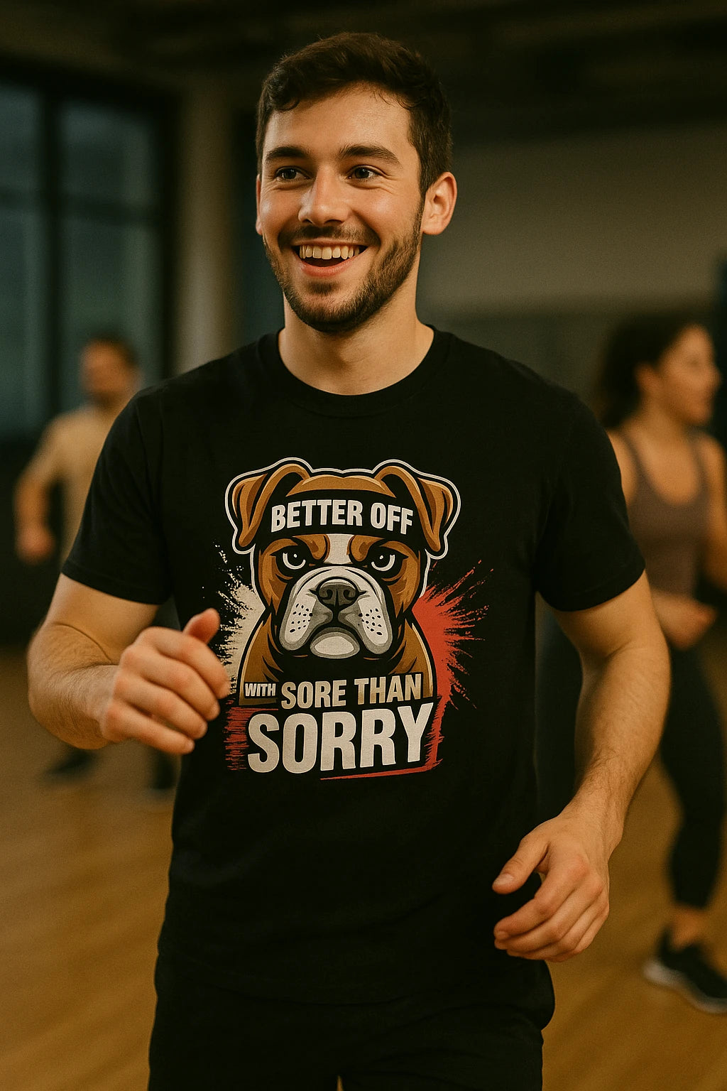 "Better Off With Sore Than Sorry" black fitness instructor t shirt - also a gift for zumba instructor