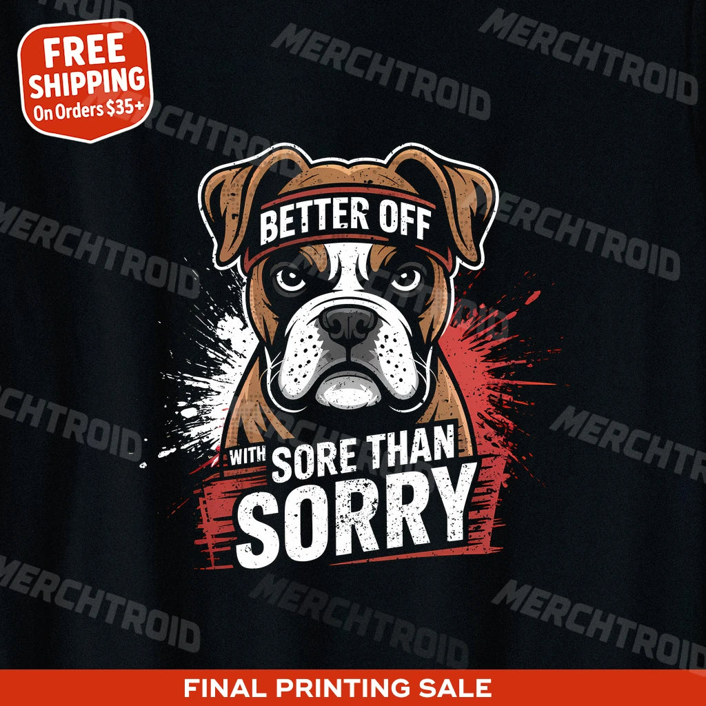 "Better Off With Sore Than Sorry" black fitness instructor t shirt - a christmas gift ideas for fitness instructors