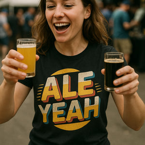 "Ale Yeah" black vintage beer shirts - also a beer lover gift ideas