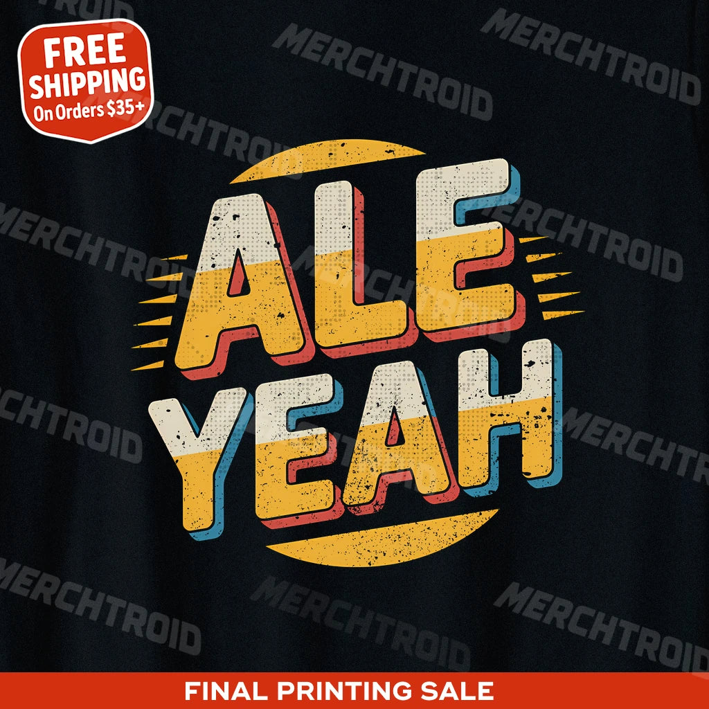 "Ale Yeah" black vintage beer shirts, photographed as presents for beer lovers