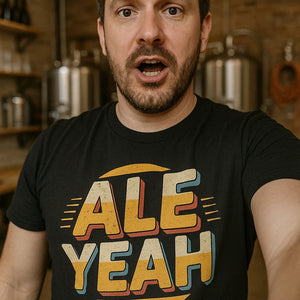 "Ale Yeah" black vintage beer shirts - also one of the gifts for beer drinkers