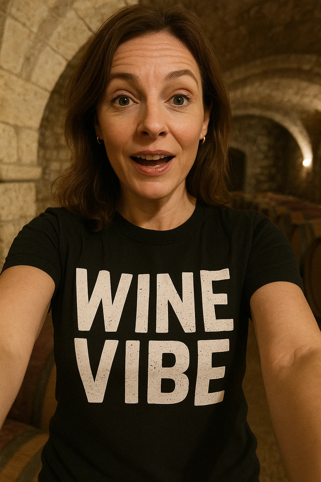 "Wine Vibe" black sommelier t shirt - also one of the gifts for a new sommelier
