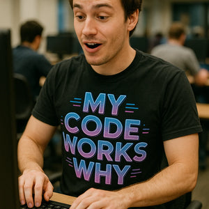 "My Code Works Why" black it specialist t shirt - a birthday gift for it specialist