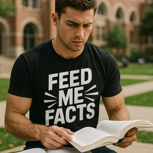 "Feed Me Facts" studying t shirt - product photo 8