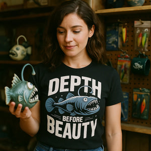 "Depth Before Beauty" anglerfish t shirt - product photo 9