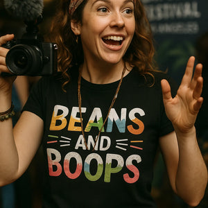 "Beans and Boops" black cat lovers sweatshirt - also a clothes for cat lovers