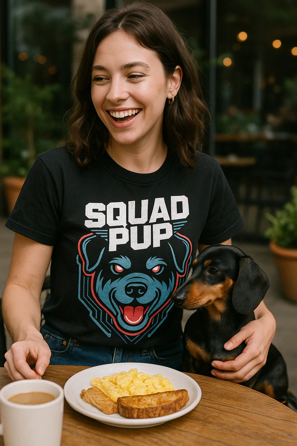 "Squad Pup" black dog t shirt - also a dog present ideas