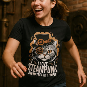"I Love Steampunk and Maybe Like 3 People" black t shirt steampunk - a birthday gift for steampunk lover