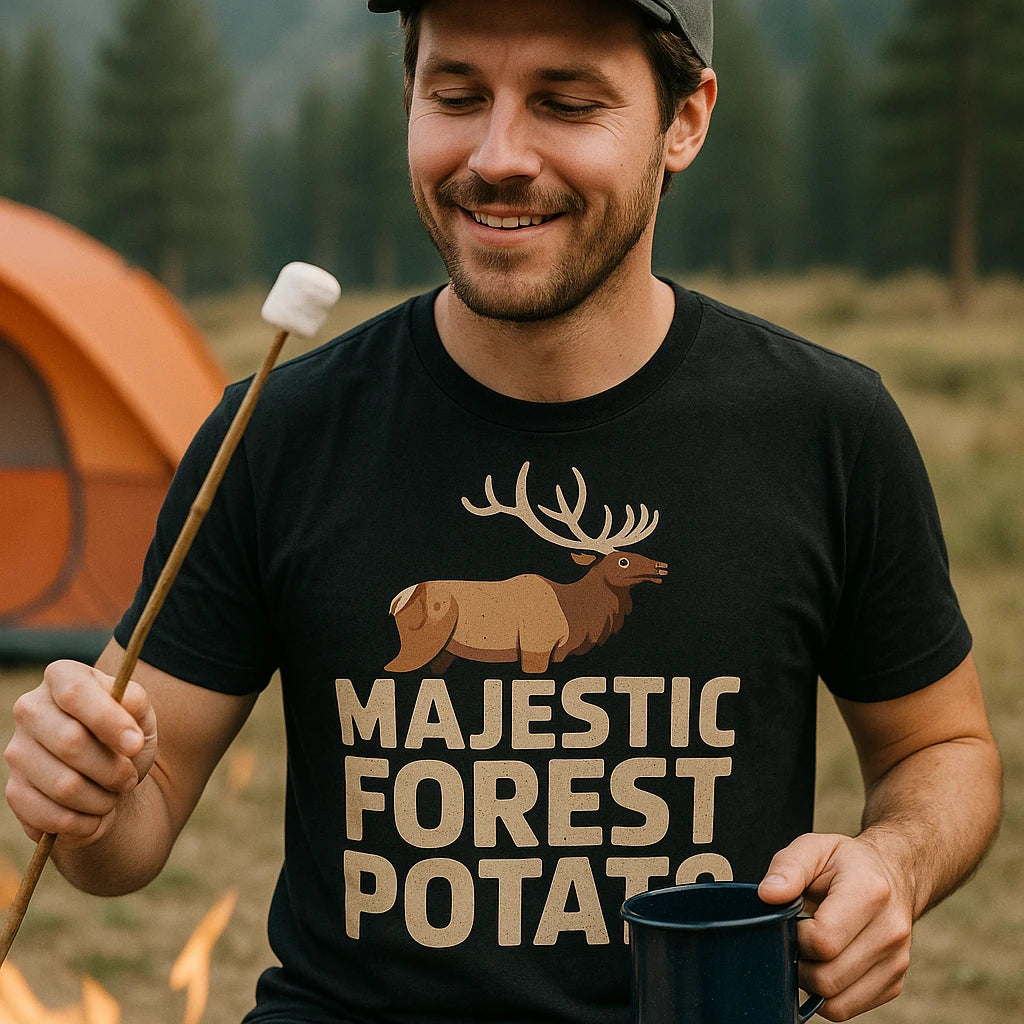 "Majestic Forest Potato" elk t shirt - product photo 8