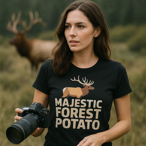 "Majestic Forest Potato" elk t shirt - product photo 9