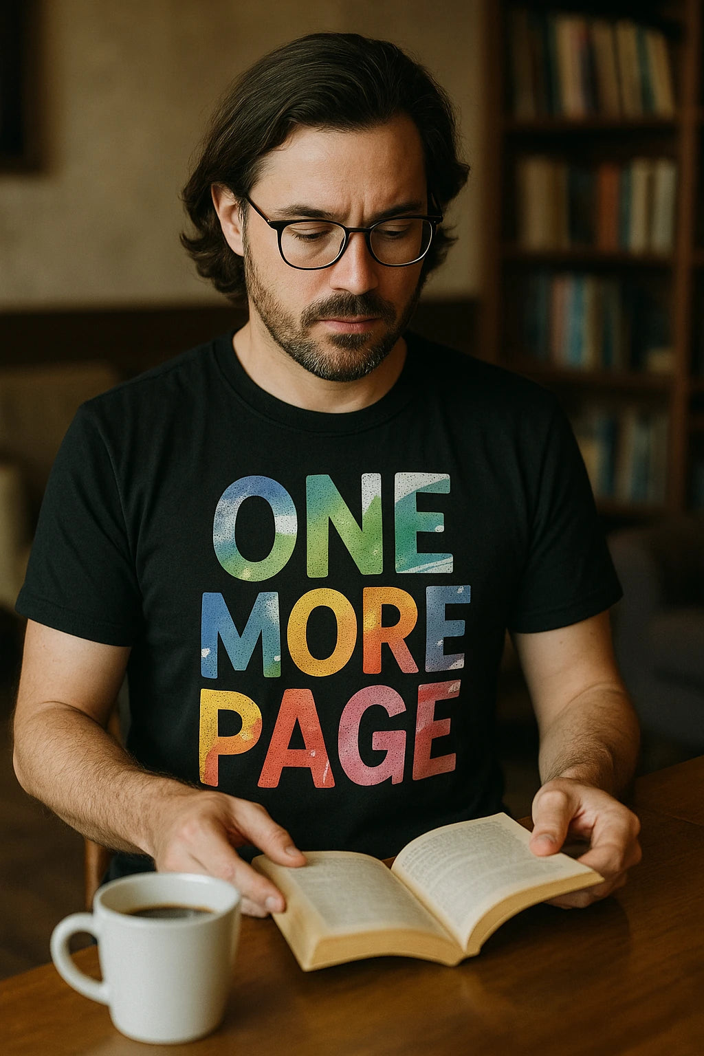 "One More Page" black reading shirts - also one of the presents for a reader