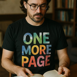 "One More Page" black reading shirts - also one of the presents for a reader