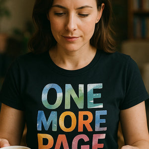 "One More Page" black reading shirts - also a perfect gift for a reader