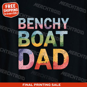 "Benchy Boat Dad" black 3d tshirt printing, photographed as 3d printing gift