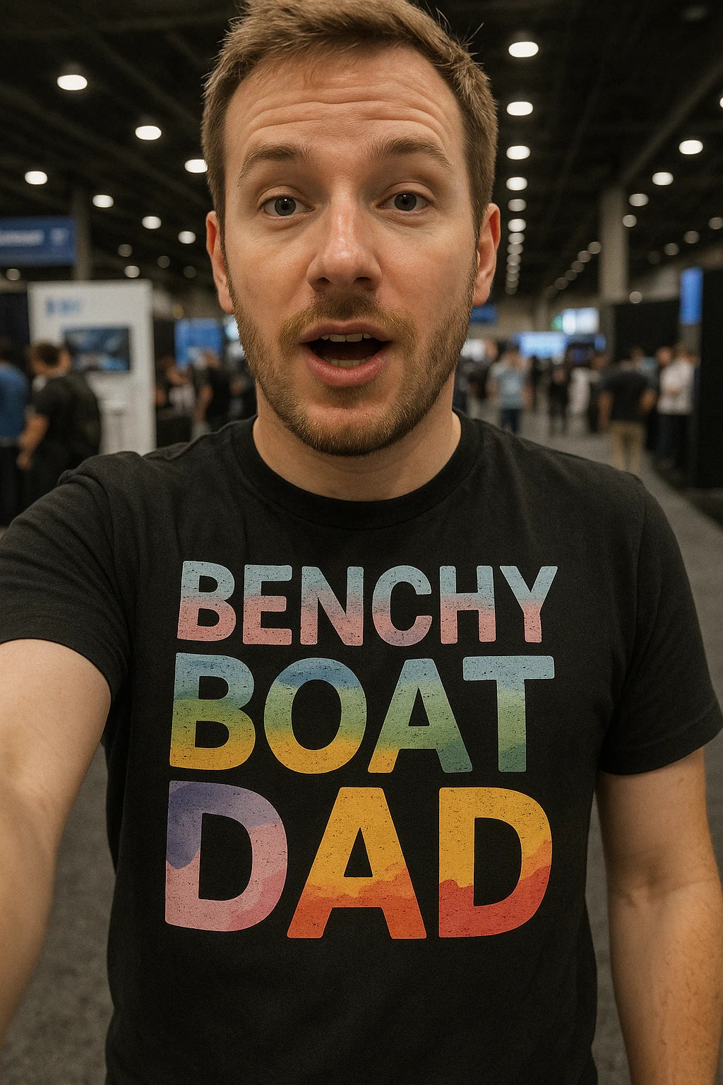 "Benchy Boat Dad" black 3d tshirt printing - also a 3d printer for clothes